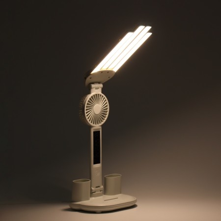 Clock - electronic lamp: calendar, thermometer, organizer, fan, 7 watts, 3 modes, USB-6