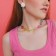 The necklace "Summer" flowers, color in silver, 44 cm