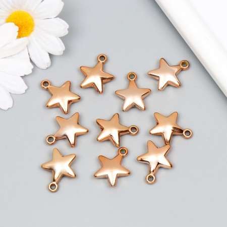 Decor for creativity plastic for metal "Golden Star" set 10 pcs 2.3x1.9x0.6 cm-1