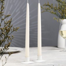 A set of ancient handmade candles, 2x30 cm, 10 hours, 73 g, 2 pieces, pearl