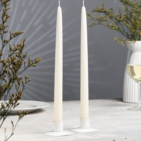 A set of ancient handmade candles, 2x30 cm, 10 hours, 73 g, 2 pieces, pearl