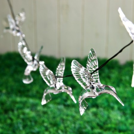 Garland “era” “thread” 3.8 m with nozzles “hummingbird”, IP44, dark thread, 10 LED, glow of multi, 1 mode, solar battery-4