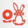 Easter stand "Hare" 9.3x6.5x17 cm (set 3 parts) red