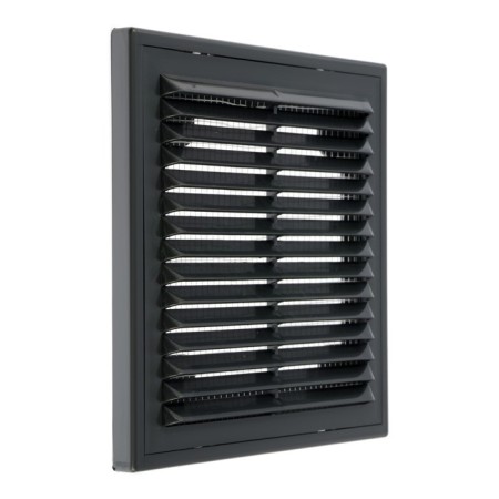 Ventilation grate "Vento" 1515VR, 150x150 mm, with a grid, detachable, graphite-1