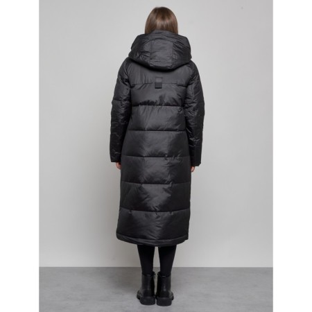 Coat insulated winter female, size 48, black color-3
