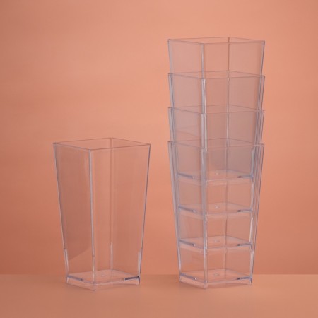 The form of the plastic disposable for the buffet "Square", 80 ml, transparent, 7 pcs/units.-3