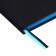 The diary is low, A5, 136 sheets, leatherette, Devente. ULTRA, hard cover, foil embossing, perforation, lies, block 70%, black/blue