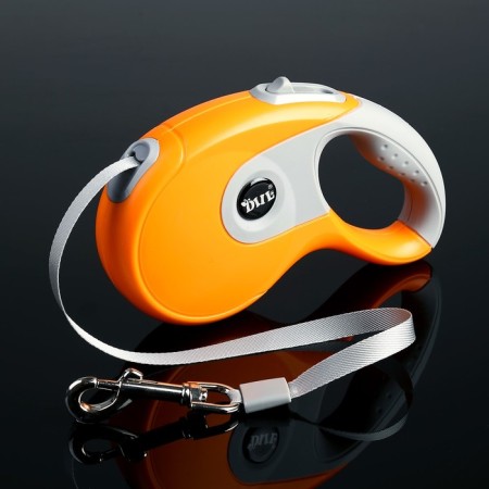 Diil roulette, 5 m, up to 40 kg, tape, rubberized pen, orange with gray