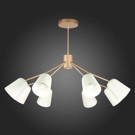 Ceiling EVOLUCE lamp. Sle155902-08. Mario. 8x40 watts, E14, 79x79x54 cm, golden color-2