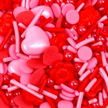 Sprinking confectionery figure "hearts": red, pink, 25 g.-2