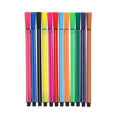 Flomasters 12 Giraffe colors, in a plastic tube, a ventilated cap, mix-1
