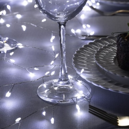 Girlyanda "Mishura" 5 m Rosa, IP20, silver thread, 200 LED, white glow, 12 V-1