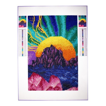 Diamond mosaic with full filling on the canvas "Mountains", 20 x 30 cm-3