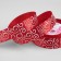 Satiner tape "Pattern", 25 mm × 23 ± 1 m, white/red color No. 026