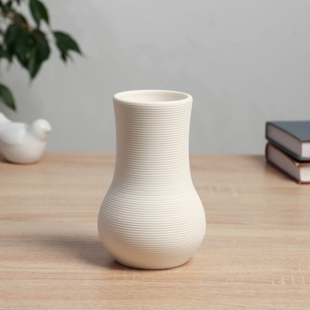 VAZA Ceramics Table "Eliot" bend, D-6 cm, 14x9 cm, white