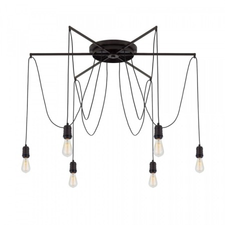 Suspended Citilux “Edison” CL451262, 120x120x235 cm, 6x75W, e27, black color-4