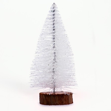New Year's souvenir "Fir tree in white with sparkles" 8 × 8 × 15 cm