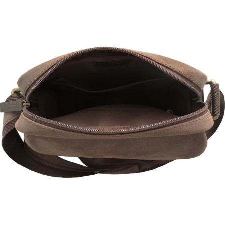 Male bag, lightning department, 1 external pocket, adjustable belt, cognac color-2