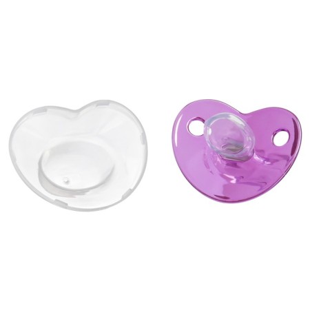Nipple - orthodontic dummy, Little Princess, with cap, +12 months, pink/silver, rhinestones-3