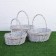 A set of wicker baskets, willow, 3 pcs., Gray-beige color, large