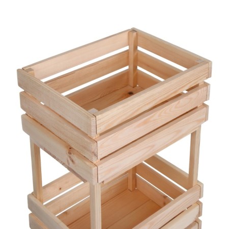 Box for vegetables, 100 × 40 × 30 cm, wooden, three -level, Greengo-2