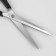 Hairdressers scissors with emphasis, in a case, blade - 7 cm, black/silver color