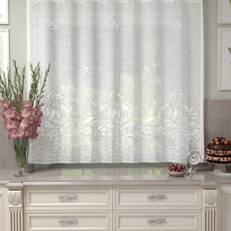 Curtain without curtain tape 160x170cm, art.r. m263, white, PE 100%