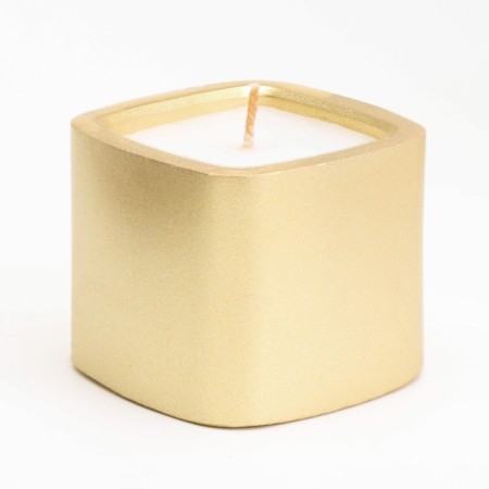 Candle "Square. Marble" in a candlestick of gypsum is small, 5x4.5 cm, gold-1