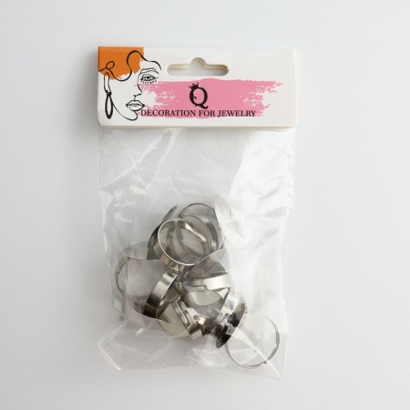 The base for the ring d = 20mm, set 10pcs, the color of silver-5