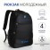 Youth backpack from textiles with lightning, 4 pockets, black/blue color