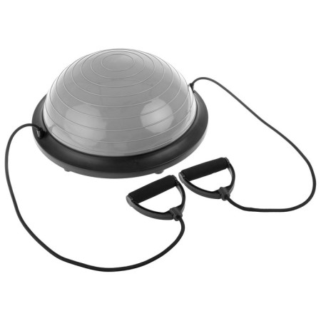 Half -sphere Bosu is gymnastic, with a pump, 46x20 cm, gray color-10
