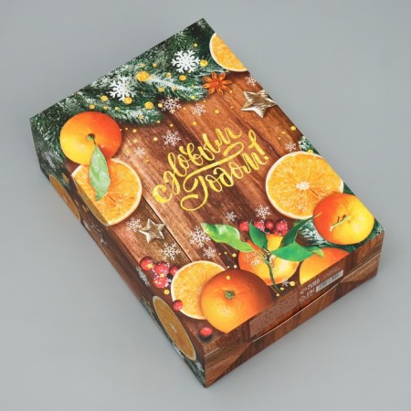 Folding box "Winter Mandarins", 16 x 23 x 7.5 cm, New Year-2