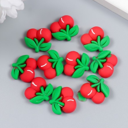 Decor for creativity plastic "Two cherries" 2x1.5 cm-2