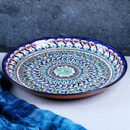 Largan Rishtan ceramics "Patterns", 36 cm, blue