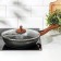 Granit Ultra pan, d = 26 cm, glass cover, removable handle, anti -stick coating