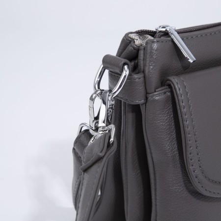 Bag Cross-Bodi with a zipper, gray color-4