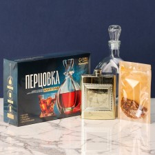 Набор для приготовления алкоголя «Крепкому духом»: набор трав и специй 7 г., штоф 500 мл., фляжка 240 мл., инструкция