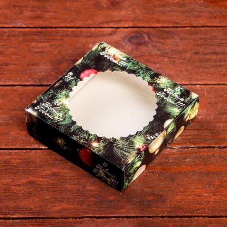 Gift box team with the window "Happy Christmas", 11.5 x 11.5 x 3 cm-7