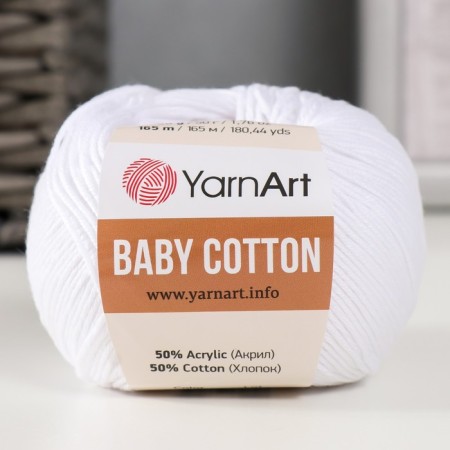Yarn "Baby Cotton" 50% acrylic 50% cotton 165m/50g (400 ultrable)