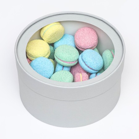 Gift box "Frilly" ashly gray, hooked with a window, 21 x 11 cm-1
