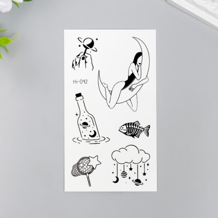 Tattoo on the body color phosphorus "abstraction" mix 10x6 cm-2