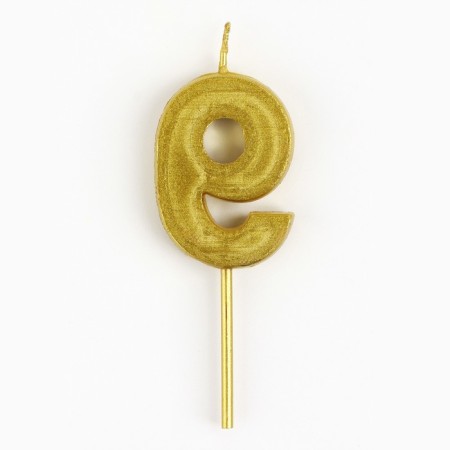 Candle figure for the cake "9", gold, 2.5 x 8 cm.-2