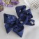 Hair elastic band "Schoolgirl" Bant cage flower, 12 cm, white and blue