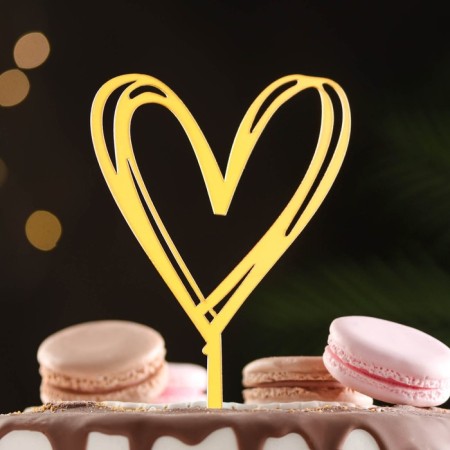Topper "heart", gold, give beautifully
