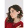 Earrings Metal “Chain” Ring and Oval, 3 links, silver-black color