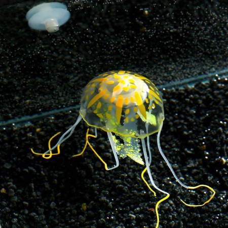 Decor for the Aquarium "Medusa" silicone, with a neon effect, 5 x 5 x 15 cm, orange-3