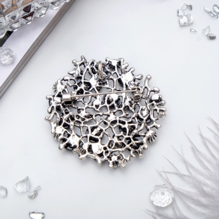 Galiotis brooch-column fireworks, green color in black silver-1