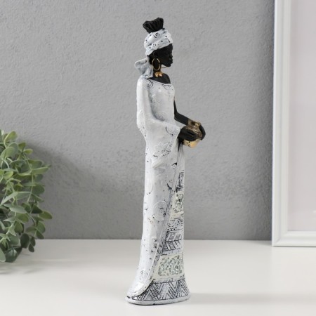Polystone souvenir "African in a white with a golden jug" 5x8x31.5 cm-1