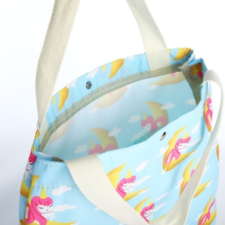 Set of a youth backpack from textiles, a shoper bag, blue color-9