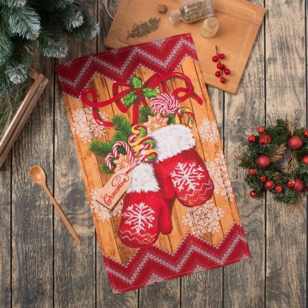 New Year's towel "mittens" 35x60 cm